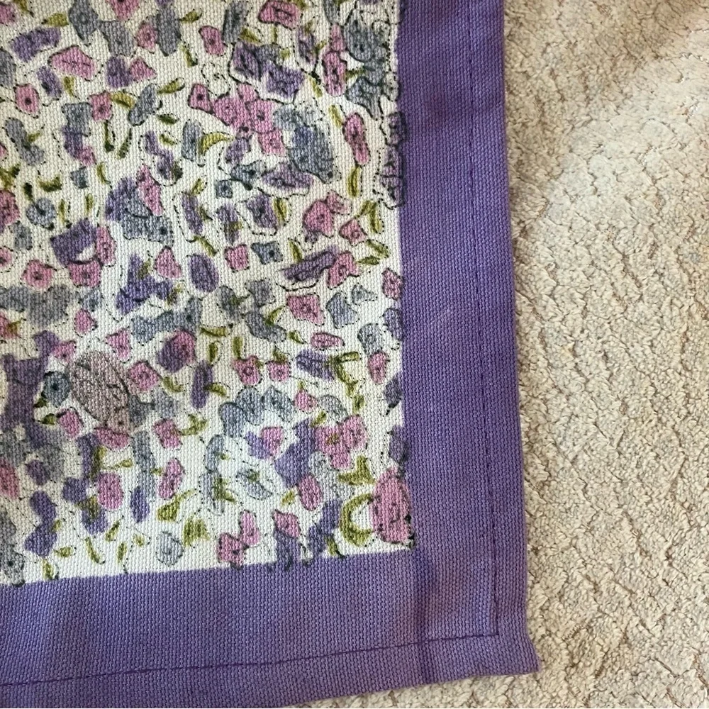 Couleur Nature Placemats Napkins  (5) Purple Flowers Butterfly Cottagecore
